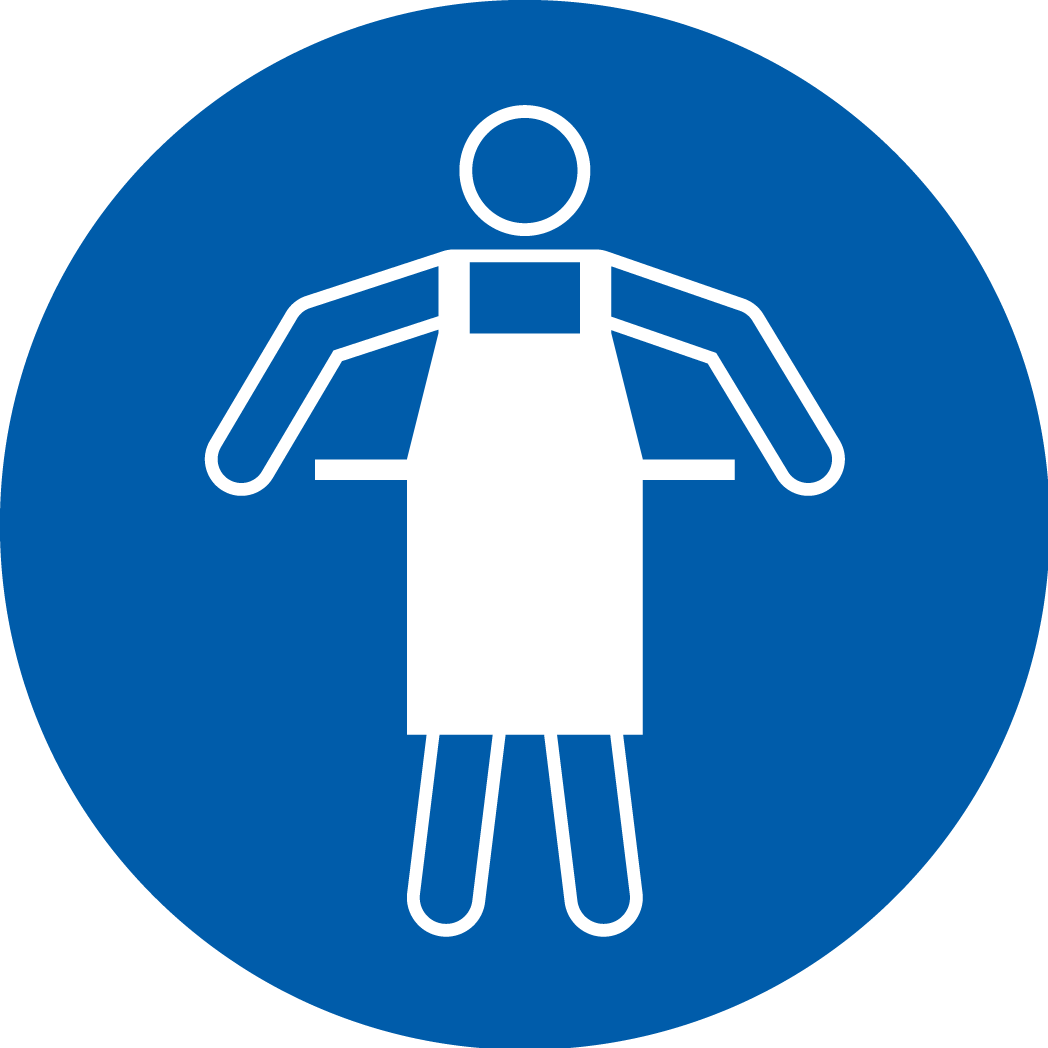 ISO7010 M026 ADH 25mm Använd skyddsförkläde-0