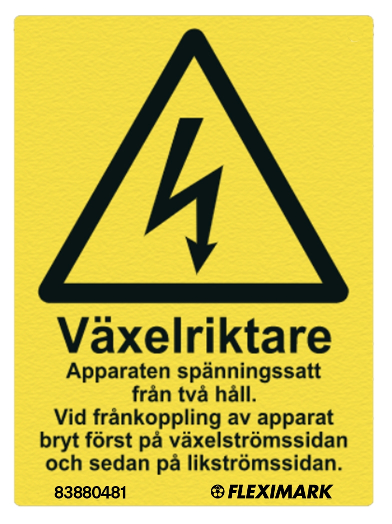 Växelriktare Spän. satt 52x75 dekal -0
